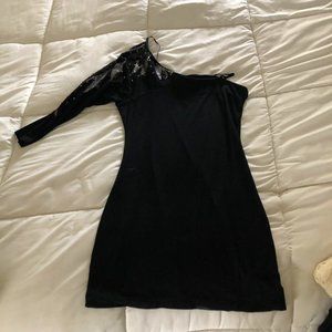 One shoulder LBD